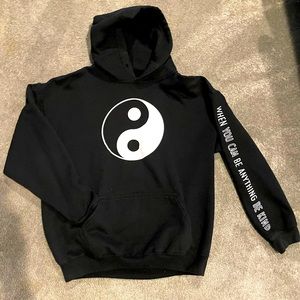Yin/Yang, Bkack Hoodie, Large